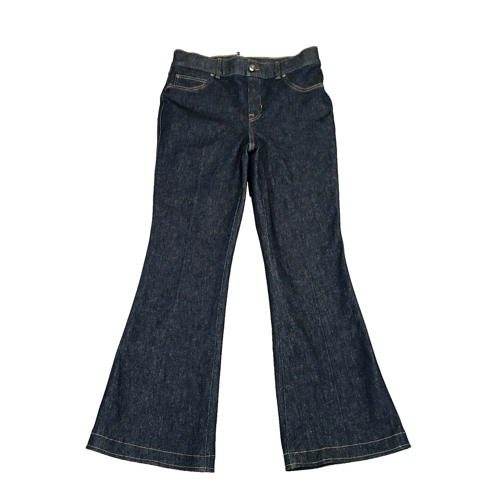 Spanx Jeans Denim Women M Shape Every Wear Flare Dark Blue Stretch 21266Q
